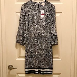 NWT- Sale Michael Kors Black/White Paisley Dress